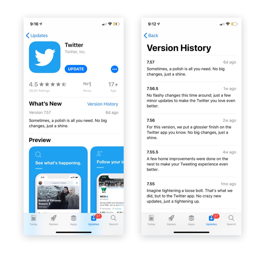 Monthly App Updates